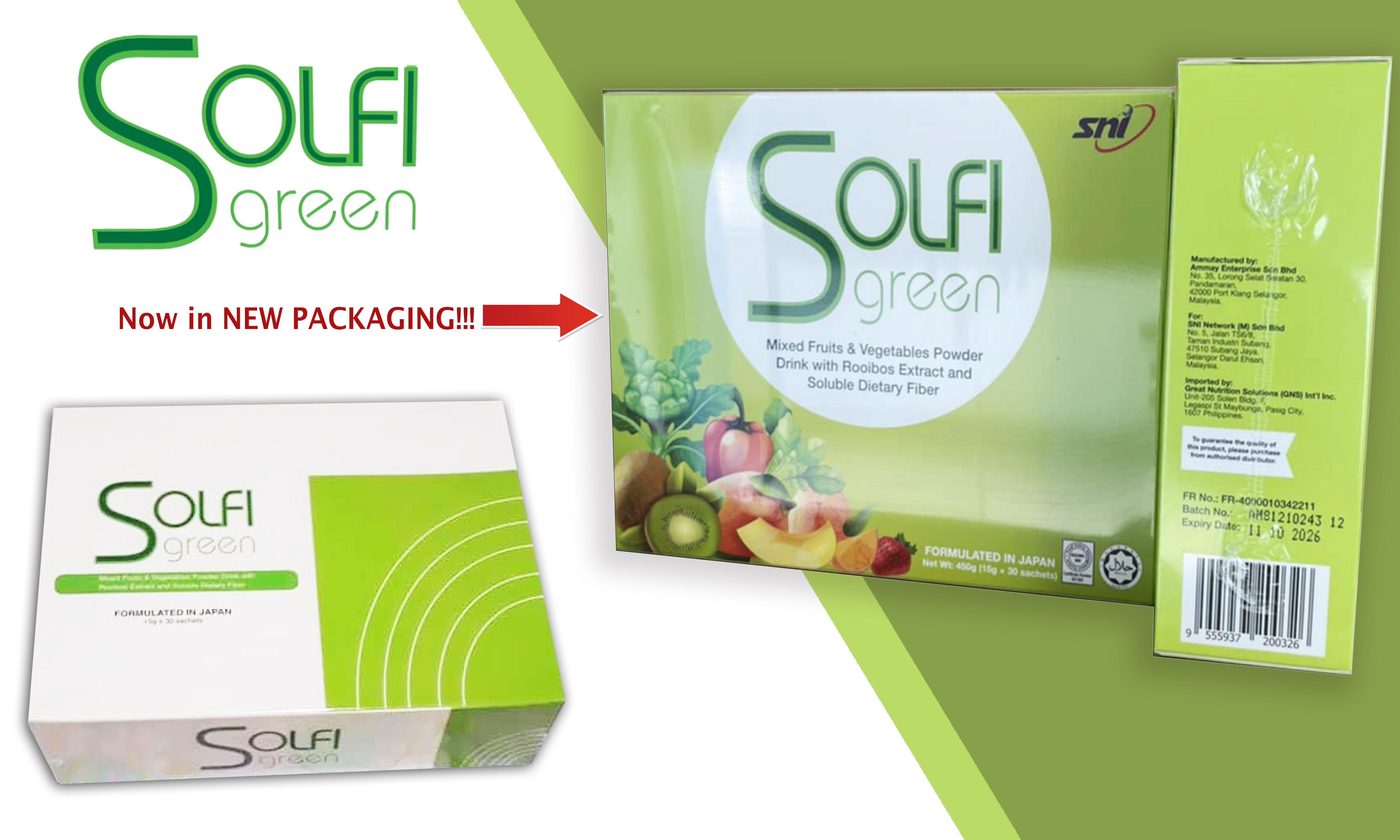 SOLFI GREEN Box of 30 Sachets - Expiry November 2026 – Medsave Pharma