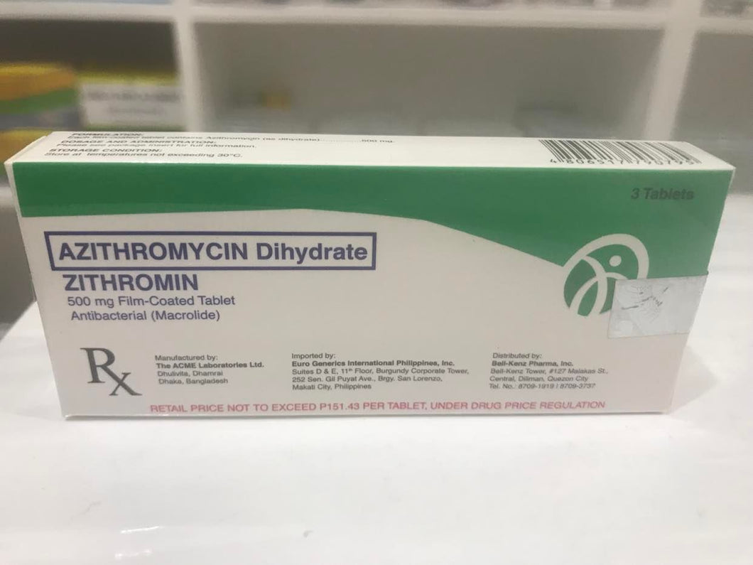 AZITHROMYCIN (ZITHROMIN) 500mg TAB