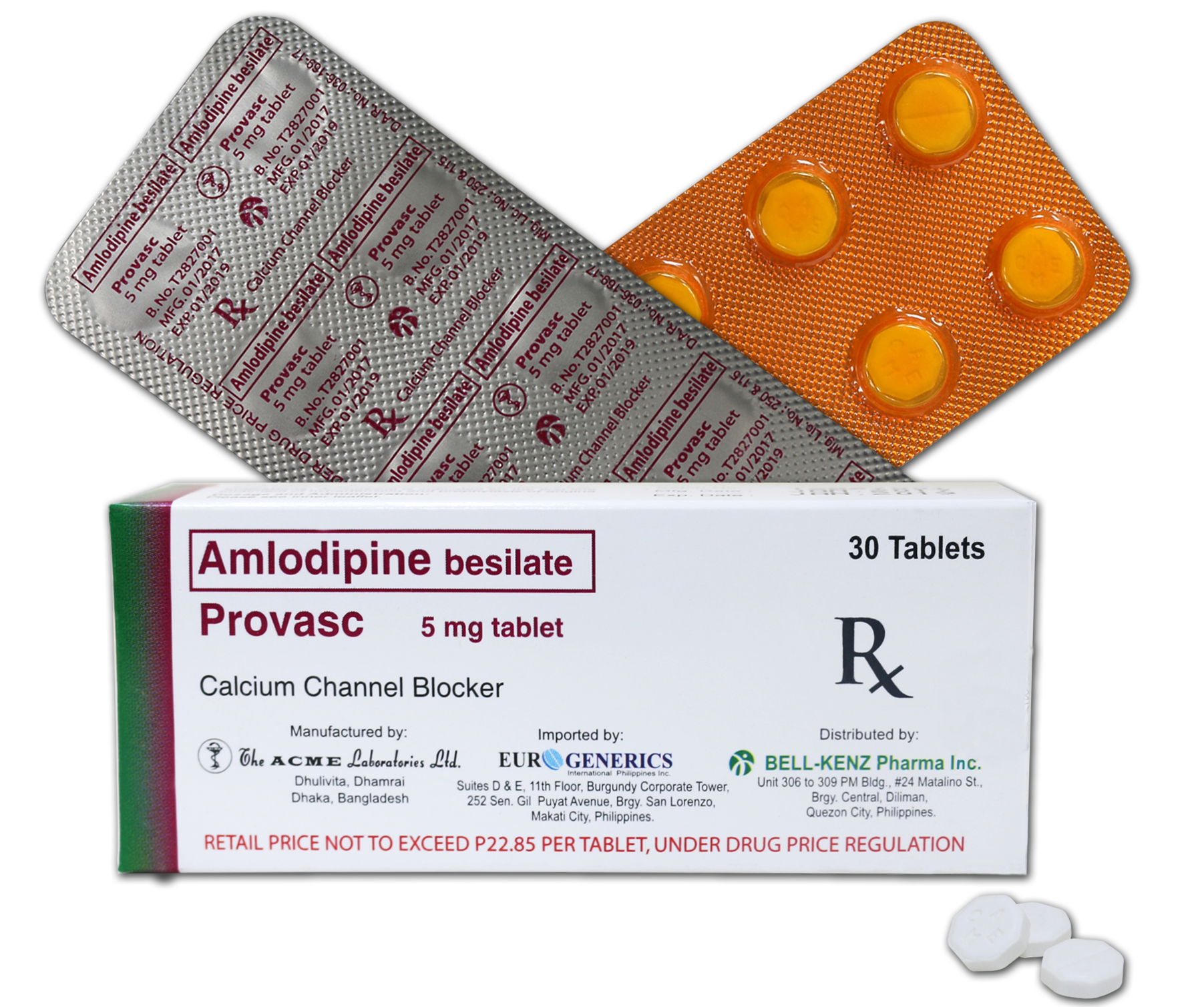 AMLODIPINE BESILATE 5mg (PROVASC 5) – Medsave Pharma